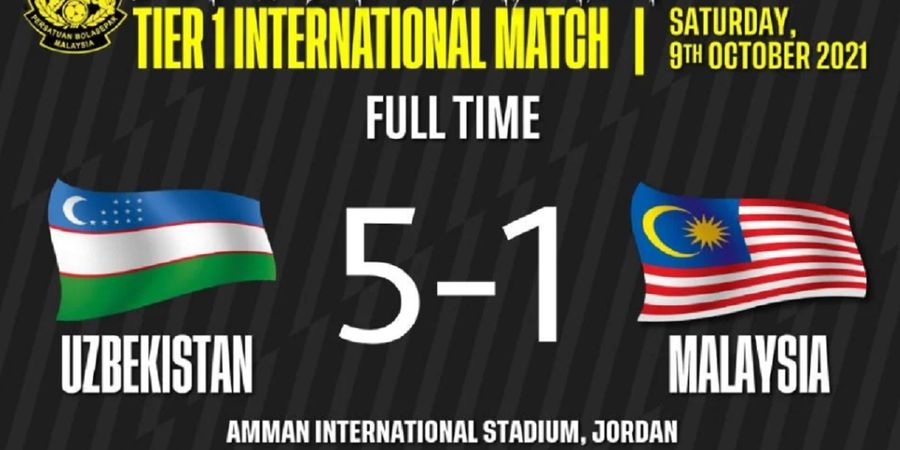Gagal Lagi Tebar Teror ke Timnas Indonesia Jelang Piala AFF, Malaysia Dibantai Uzbekistan