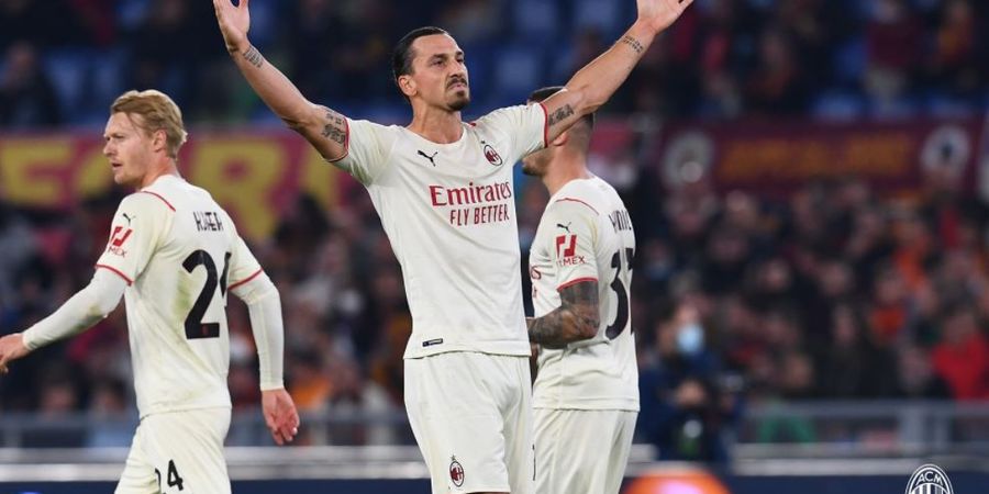 Hasil Liga Italia - Zlatan Ibrahimovic Borong 2 Rekor, AC Milan Menang Dramatis atas AS Roma