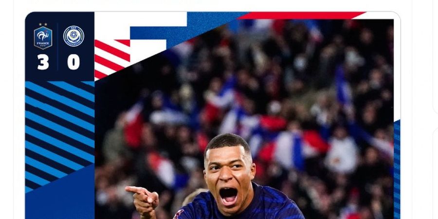 Hasil Kualifikasi Piala Dunia 2022 - Mbappe Bikin Empat Gol, Prancis ke Piala Dunia 2022 Sambil Pesta Gol