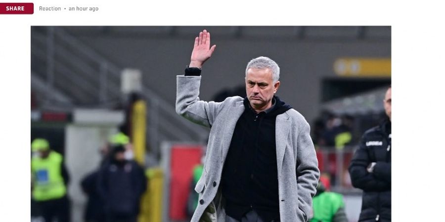 Digebuk AC Milan, Jose Mourinho Kecewa Berat dengan Wasit dan AS Roma