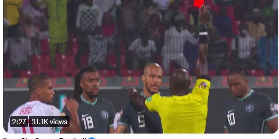Hasil Piala Afrika 2021 - Alex Iwobi Main 6 Menit Dikartu Merah, Nigeria Dipulangkan Tunisia 