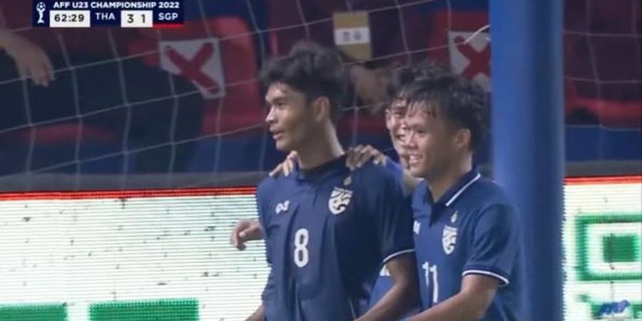 Piala AFF U-23 2022 - Gol Putra Bungsu Fandi Ahmad Tak Cukup, Bocah-bocah Thailand Pecundangi Singapura