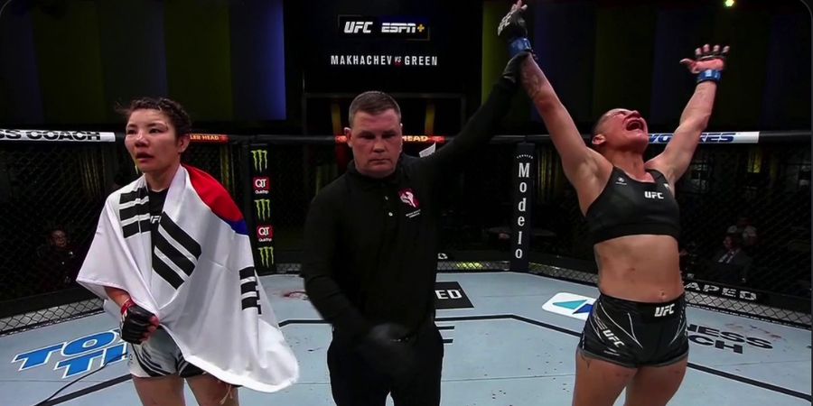 Hasil UFC Vegas 49 - Barter Pukulan Tiga Ronde Penuh, Zombi Wanita Kalahkan Ji Yeon Kim