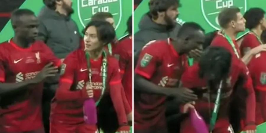 VIDEO - Sadio Mane Minta Minamino Tak Semprotkan Sampanye Saat Liverpool Juara 