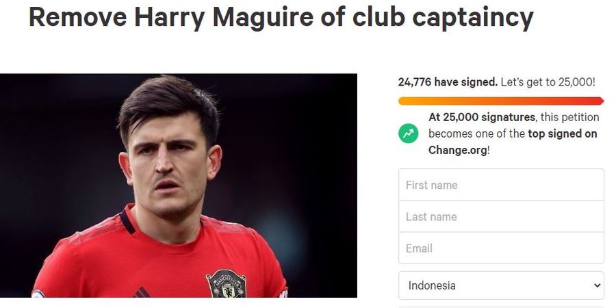 Trending Petisi untuk Copot Harry Maguire sebagai Kapten Manchester United, 25 Ribu Suara Setuju!
