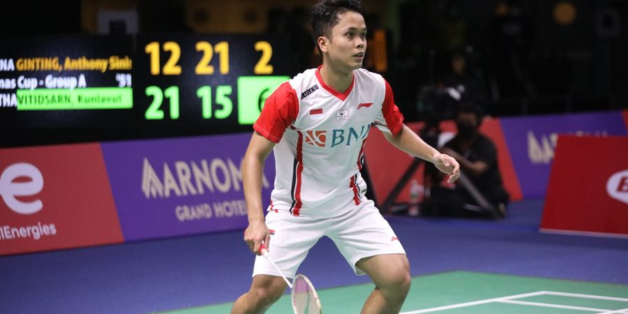 Hasil Piala Thomas 2022 - Ginting Masih Belum Bisa Sumbang Poin untuk Indonesia