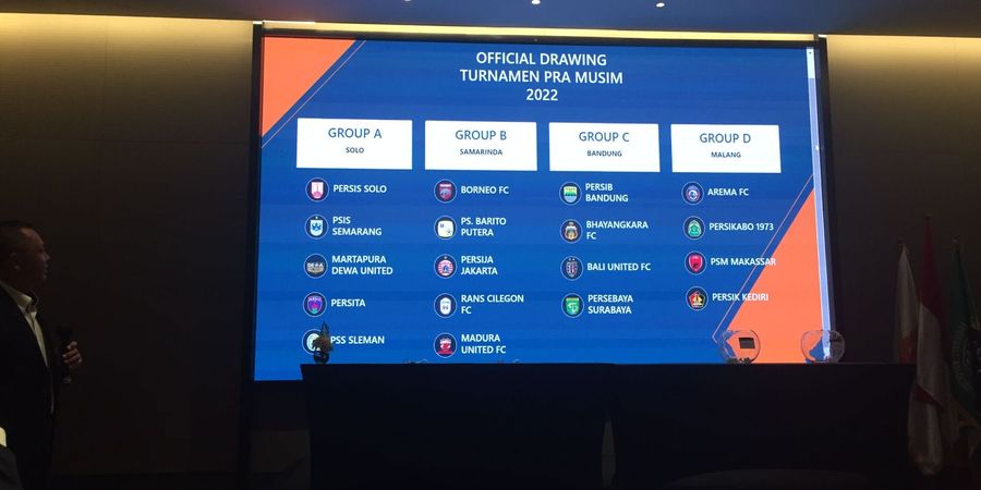 Hasil Drawing Turnamen Pramusim 2022 - Menanti Duel Panas 4 Tim Penghuni Peringkat Lima Besar Liga 1