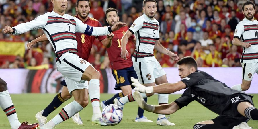 Hasil UEFA Nations League - Gol Supersub Selamatkan Portugal dari Kekalahan Lawan Spanyol