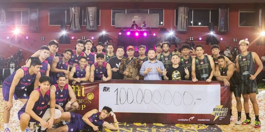 Rp 100 Juta Terkumpul dari Laga Amal RANS PIK Basketball Vs West Bandits Combiphar Solo