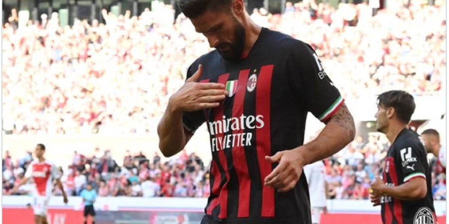 FC Koeln Vs AC Milan, Olivier Giroud Ungkap Alasan Tunjuk Emblem Scudetto di Dada
