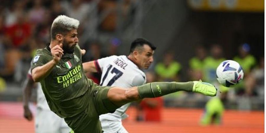Hasil Liga Italia - Gol Tendangan Voli Olivier Giroud Amankan Kemenangan AC Milan atas Bologna