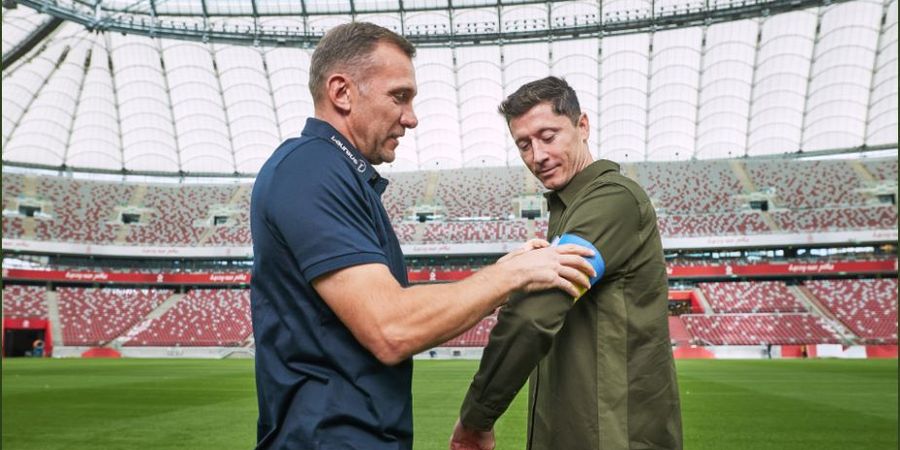 PIALA DUNIA - Bertemu Legenda AC Milan, Lewandowski akan Pakai Ban Kapten Ukraina di Piala Dunia 2022