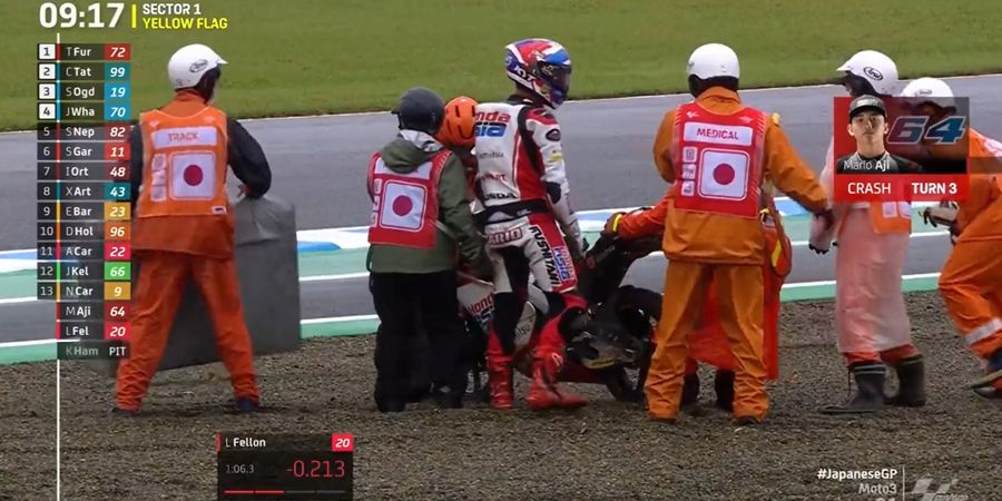 Hasil Kualifikasi Moto3 Jepang 2022 - Mario Aji Crash di Awal Sesi, Jagoan Tuan Rumah Bakal Pimpin Balapan