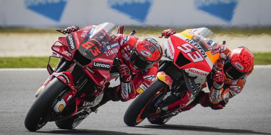 MotoGP Australia 2022 - Bukan Rival dalam Perebutan Gelar, Bagnaia Tak Masalah Dibuntuti Marquez