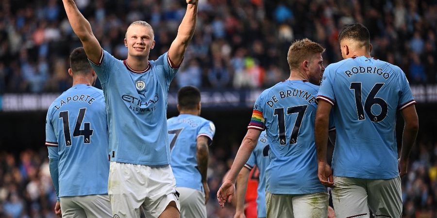 Man City Vs Brighton - Gol Kedua Erling Haaland Bawa Manchester City dan Pep Guardiola Cetak Sejarah Baru