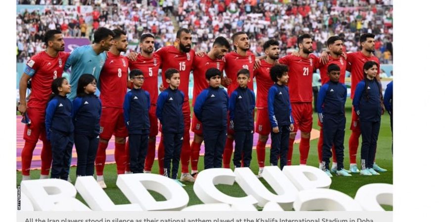 PIALA DUNIA 2022 - Timnas Iran Bungkam saat Lagu Kebangsaaan Dinyanyikan, Tanda Dukungan untuk Perlawanan Para Perempuan