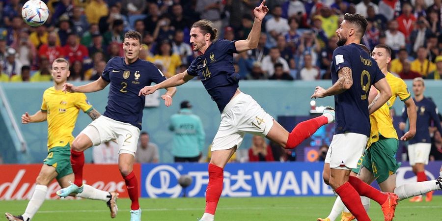 Hasil Babak I Piala Dunia 2022 - Comeback dalam 5 Menit, Timnas Prancis Ungguli Timnas Australia 2-1