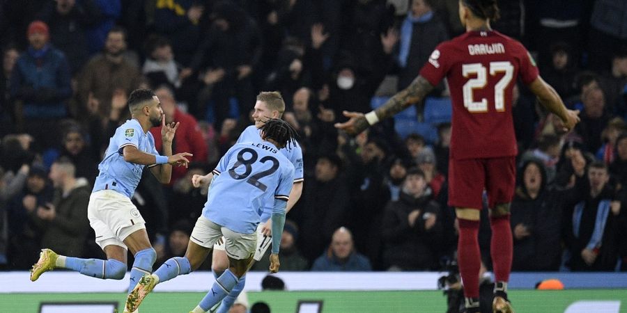 Hasil Piala Liga Inggris -  Diwarnai Aksi Kejar-kejaran Gol, Man City Taklukkan Liverpool