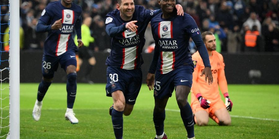 Hasil Liga Prancis - Diwarnai Rekor Gol Lionel Messi dan Kylian Mbappe, PSG Hancurkan Marseille