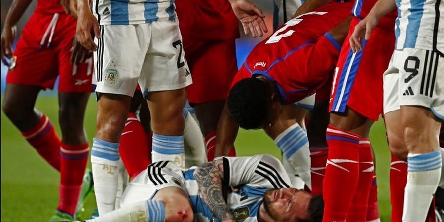 Brutal, Lionel Messi Ditekel 2 Pemain Panama sampai Berdarah
