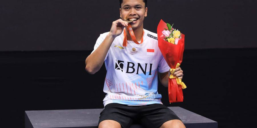 Bulu Tangkis Asian Games 2022 - Jarang-Jarang Juara Asia Kawinkan Gelar, tapi Ginting Ogah Tertekan Target Besar