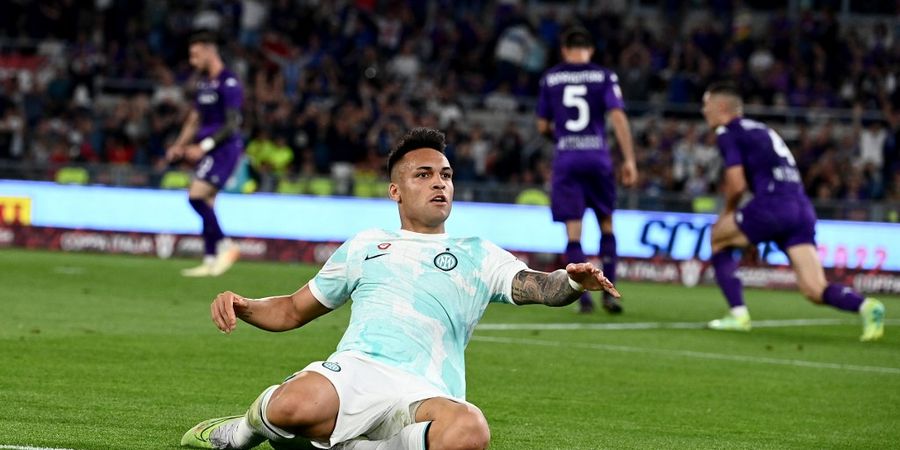 Hasil Final Coppa Italia - Inter Milan Juara, Gol ke-100 Lautaro Martinez Hancurkan Fiorentina