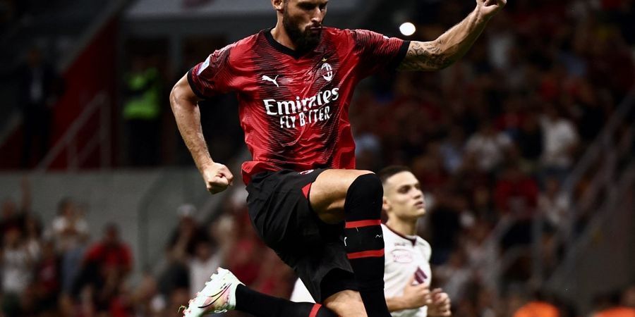 Hasil Liga Italia - Diwarnai 2 Penalti Olivier Giroud, AC Milan Menang Telak Atas Torino