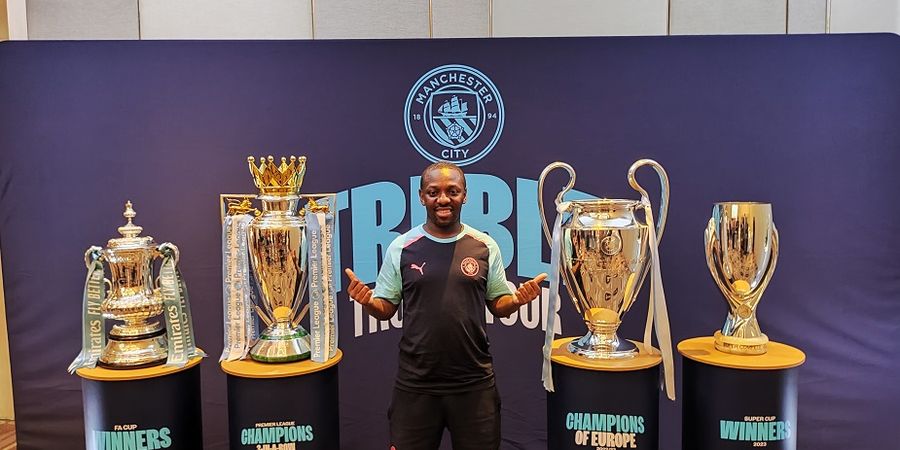 Dikawal Legenda Klub Shaun Wright-Phillips, Manchester City Bawa Trofi Treble ke Indonesia