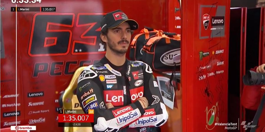 Tes MotoGP Valencia 2023 - Juara Dunia, Francesco Bagnaia Rasakan Tenaga dari Mesin Baru Ducati meski Tak Jadi yang Tercepat