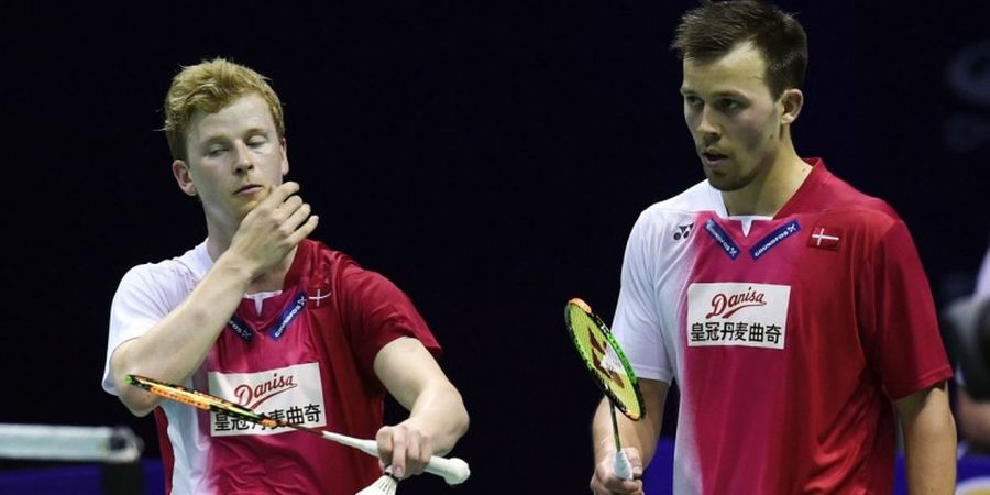 Selebrasi 'Gila' Ganda Putra Denmark pada Final China Open 2018