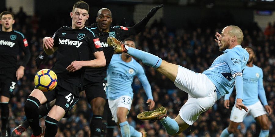 Sepakan Akrobatik David Silva Tentukan Kemenangan Tipis Manchester City atas West Ham United