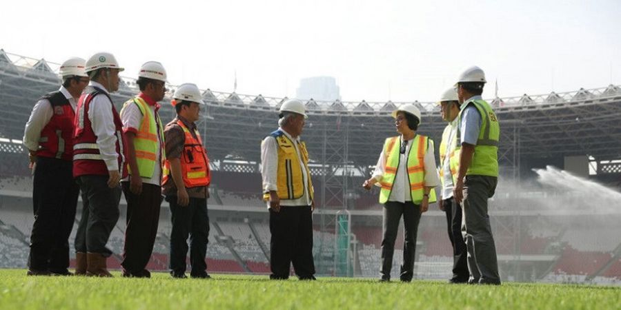 Sri Mulyani Puas dengan Perkembangan Renovasi GBK untuk Asian Games 2018