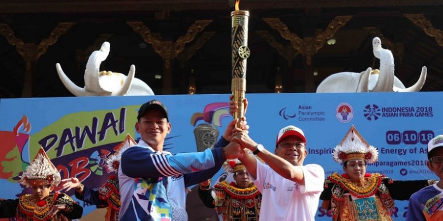 Pawai Obor Asian Para Games 2018 Singgah di Pulau Bali