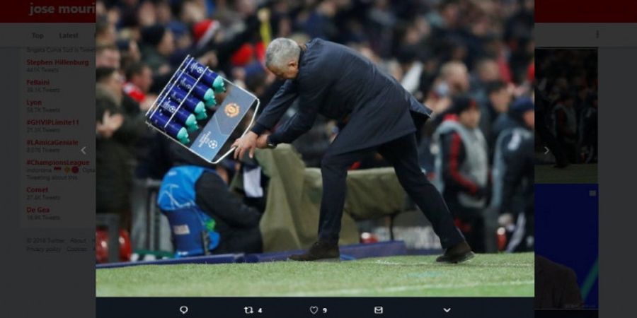 Jose Mourinho Banting Botol Minuman Usai Marouane Fellaini Menangkan Manchester United di Liga Champions