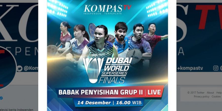Link Live Streaming Pertandingan BWF Superseries Finals 2017 Hari Ini, 3 Wakil Indonesia Siap Berlaga