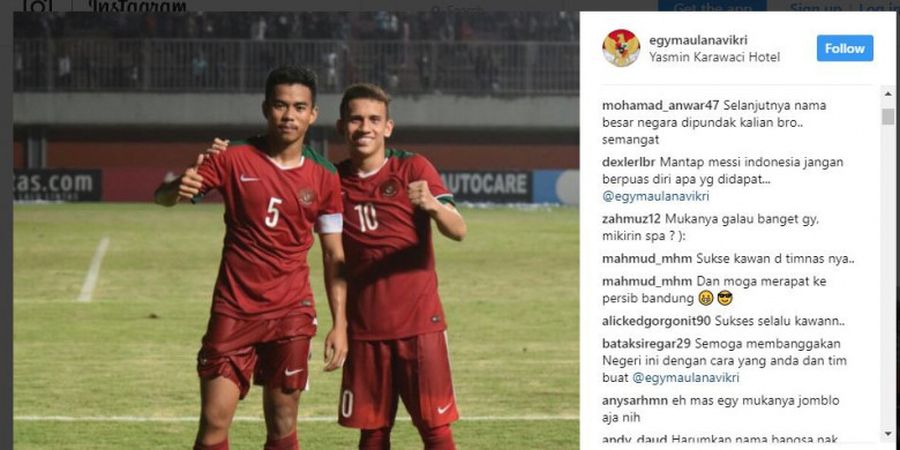 Dari Sebutan Messi Indonesia Hingga Tendangan LDR, Komentar Netizen di Instagram Egy Maulana Bikin Ngakak