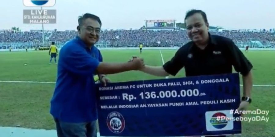 Arema FC Vs Persebaya - Tuan Rumah Salurkan Bantuan Materil untuk Korban Gempa Palu 