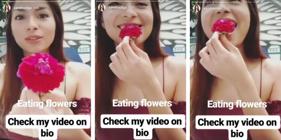 VIDEO - Waduh, Sandra Olga Rupanya Doyan Makan Bunga
