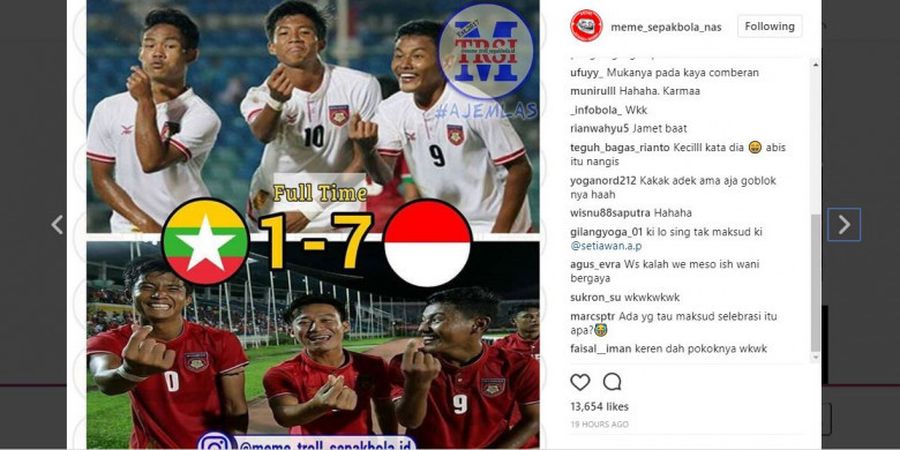 Dari Mimi Peri Sampai Juragan Empang, 6 Meme Ini Mempermanis Kemenangan Indonesia atas Myanmar