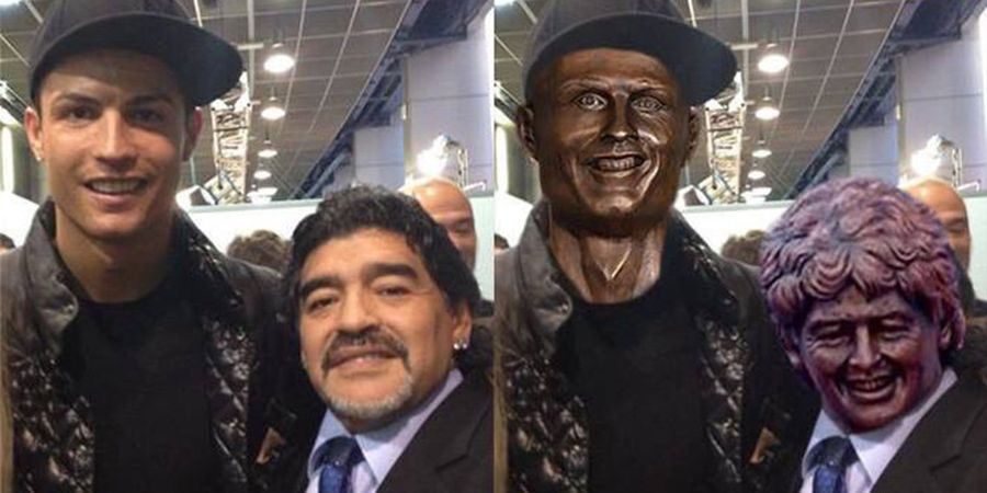 Bikin Ngakak! Inilah 11 Meme Patung Diego Maradona, Nomor 8 Lebih Kocak daripada Punya Cristiano Ronaldo