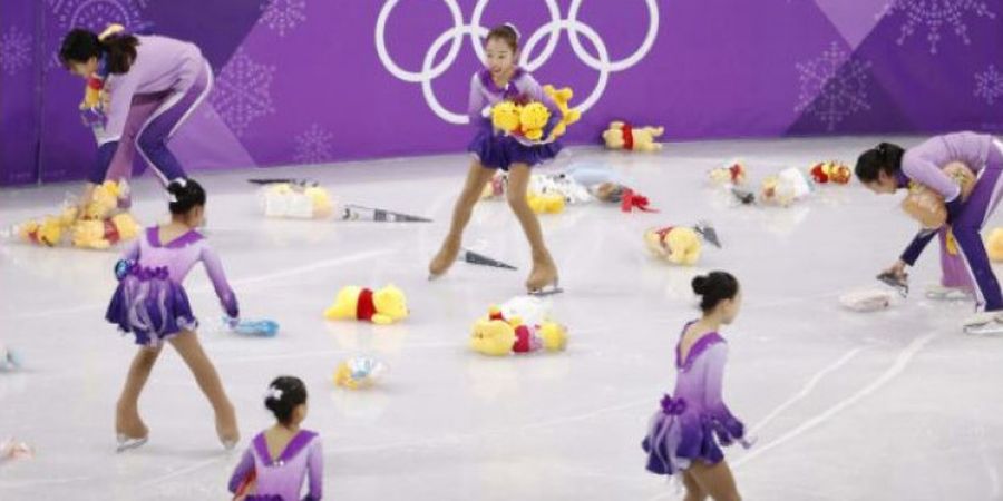 Atlet Ice Skating Jepang Ini Hadirkan Hujan Winnie The Pooh di Gangneung Ice Arena Korea Selatan 