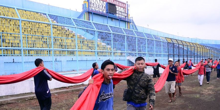 Aremania Matangkan Persiapan  dengan Gladi Bersih