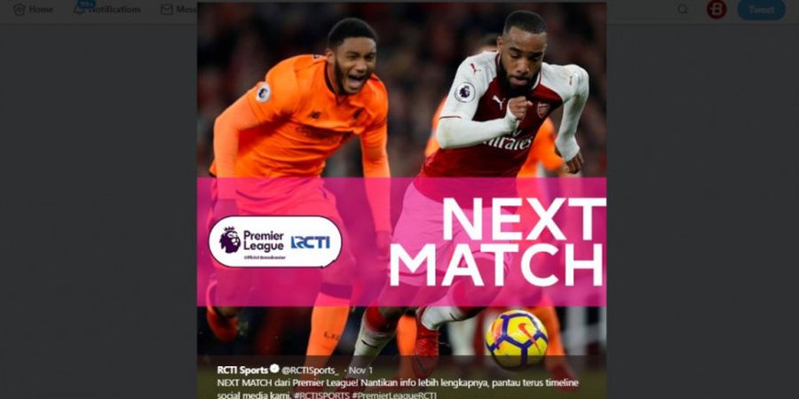 Jadwal Live TV Liga Inggris Pekan Ini - Arsenal Vs Liverpool Live RCTI