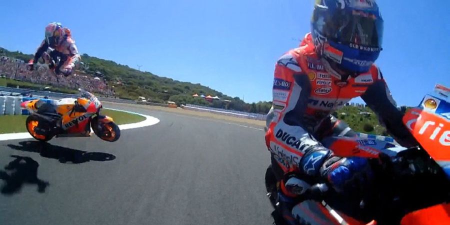 Tertabrak Jorge Lorenzo, Andrea Dovizioso Seolah Mengalami Deja Vu Petaka 2 Tahun Lalu