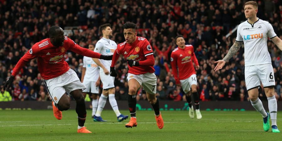 Babak I - Alexis Sanchez Gemilang, Manchester United Unggul Dua Gol atas Swansea City