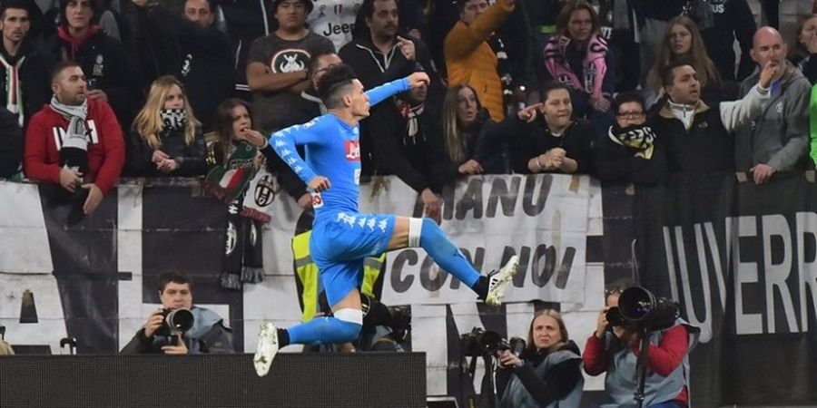 Aksi Nekat Seorang Suporter Napoli Merayakan Gol Callejon di Kandang Juventus