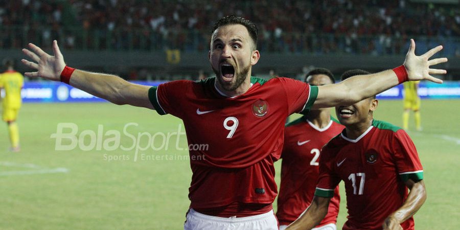 Indonesia Vs Guyana - Raih Kemenangan, Ilija Spasojevic Terlihat Luapkan Emosi atas Gol Perdananya