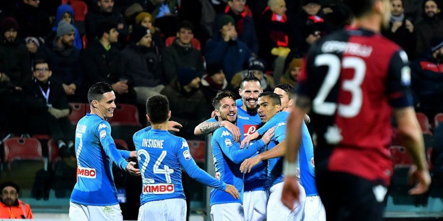 Hasil Cagliari Vs Napoli -  Menang Telak, I Partenopei Nyaman di Puncak