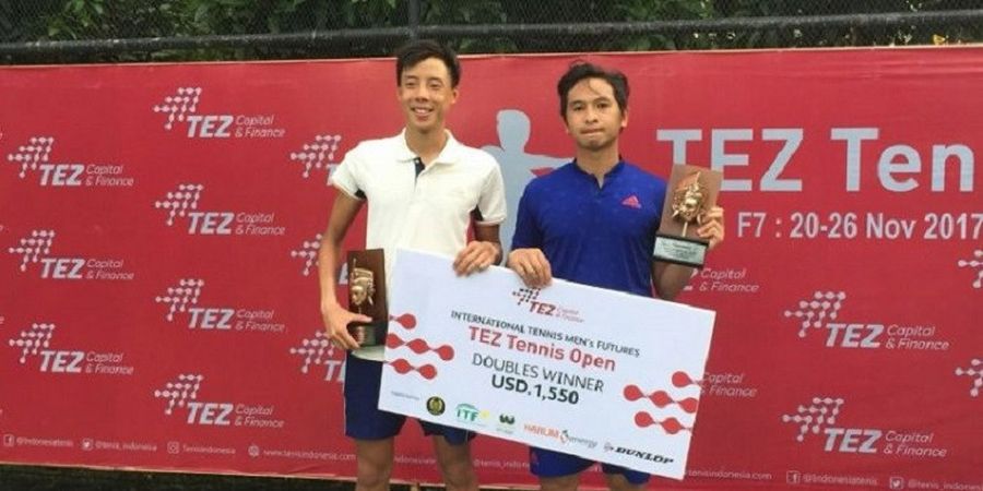 Kalahkan Wakil Jepang, Justin/Christoper Juara TEZ Tennis Open 2017