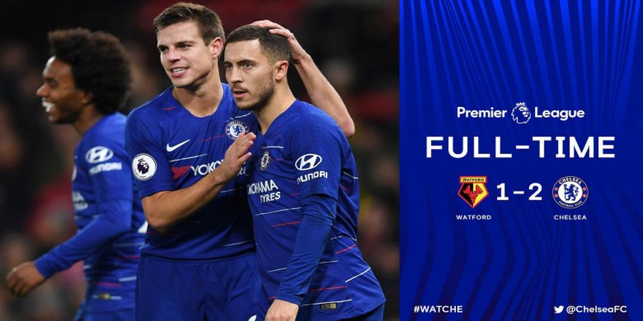 Hasil Lengkap Liga Inggris - Brace Eden Hazard Bawa Chelsea Pepet Manchester City